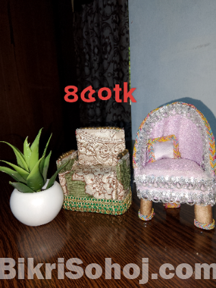 হ্যান্ডমেড মিনিয়েচার সোফা সেট | ডলহাউস ফার্নিচার